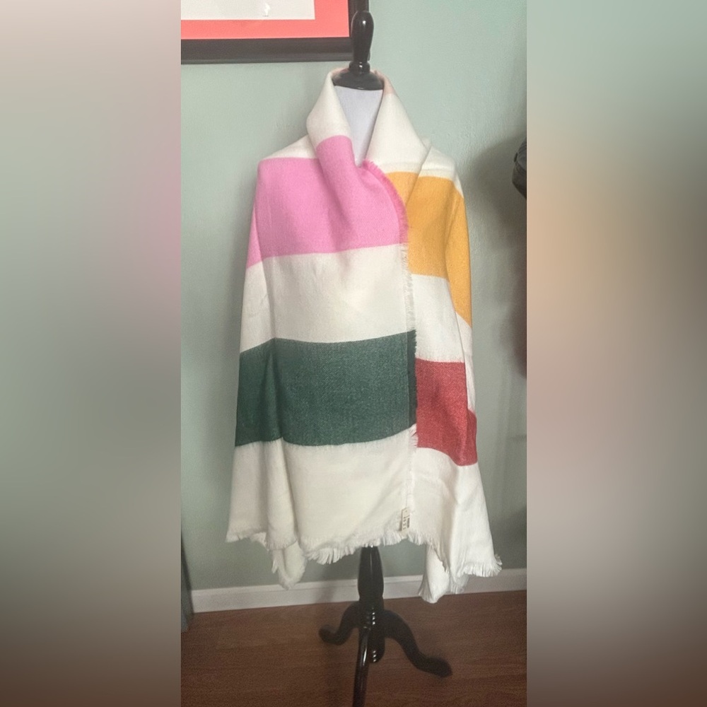 Madewell Multicolor Striped Shawl Wrap NWT